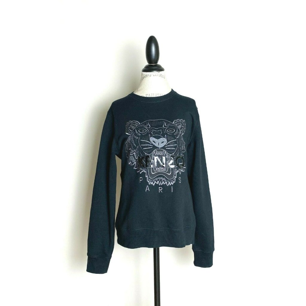 Kenzo Jungle Black Embroidered Tiger Sweatshirt M